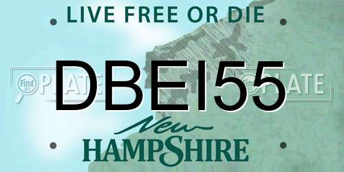 DBEI55 New Hampshire License Plate