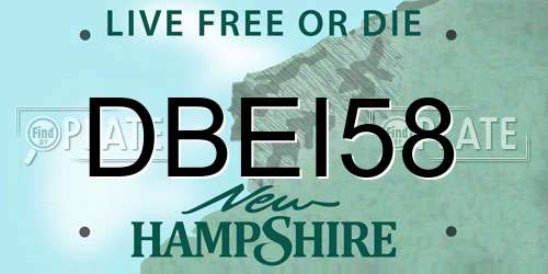 DBEI58 New Hampshire License Plate