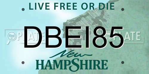DBEI85 New Hampshire License Plate