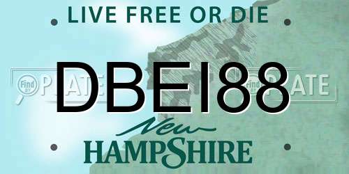 DBEI88 New Hampshire License Plate
