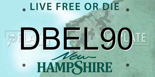 DBEL90 New Hampshire License Plate