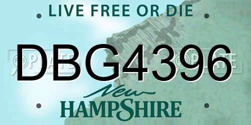 DBG4396 New Hampshire License Plate