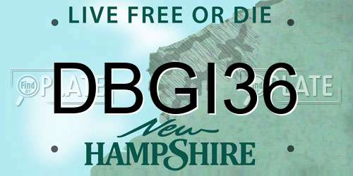 DBGI36 New Hampshire License Plate