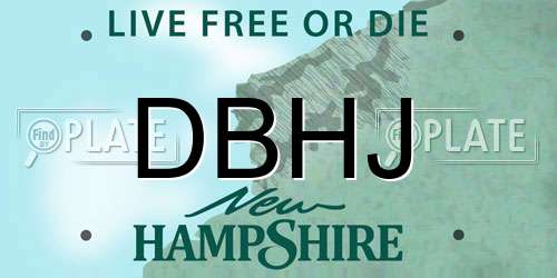 DBHJ New Hampshire License Plate