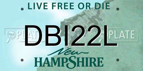 DBI22L New Hampshire License Plate