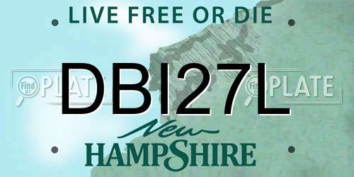 DBI27L New Hampshire License Plate