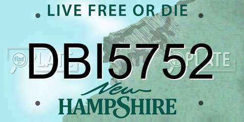 DBI5752 New Hampshire License Plate