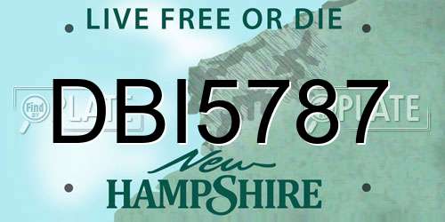 DBI5787 New Hampshire License Plate