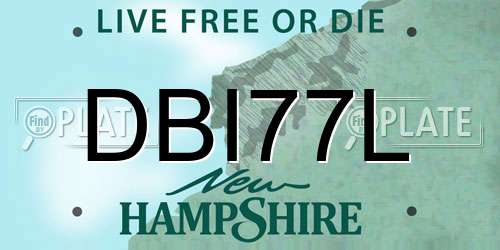 DBI77L New Hampshire License Plate
