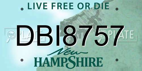 DBI8757 New Hampshire License Plate