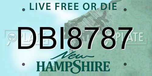 DBI8787 New Hampshire License Plate