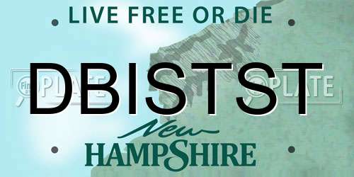 DBISTST New Hampshire License Plate