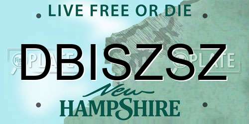 DBISZSZ New Hampshire License Plate