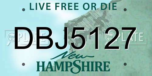 DBJ5127 New Hampshire License Plate