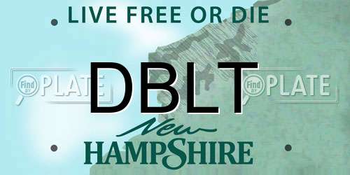 DBLT New Hampshire License Plate