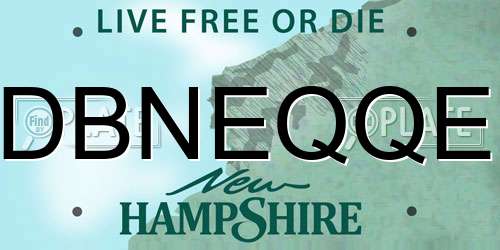 DBNEQQE New Hampshire License Plate