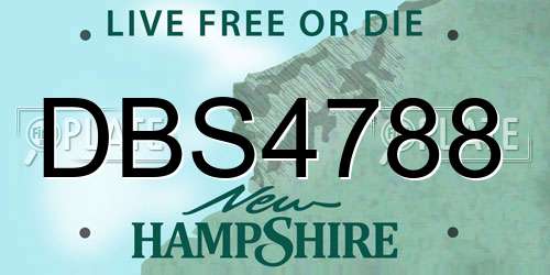 DBS4788 New Hampshire License Plate