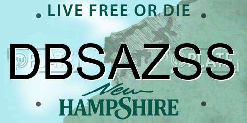 DBSAZSS New Hampshire License Plate