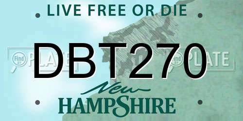 DBT270 New Hampshire License Plate