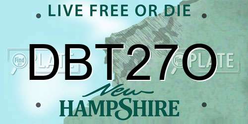 DBT27O New Hampshire License Plate