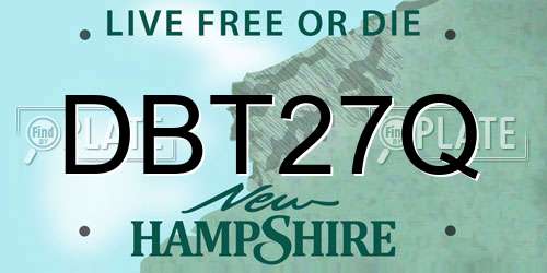 DBT27Q New Hampshire License Plate