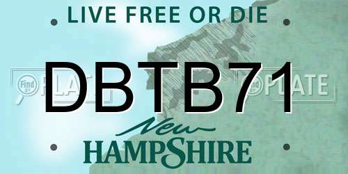 DBTB71 New Hampshire License Plate