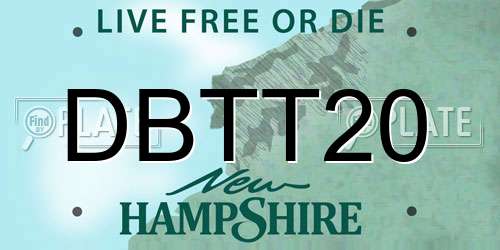 DBTT20 New Hampshire License Plate