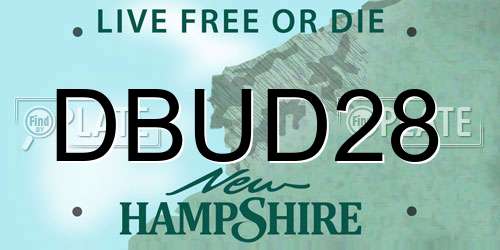 DBUD28 New Hampshire License Plate
