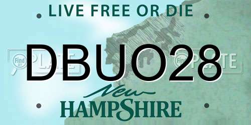 DBUO28 New Hampshire License Plate