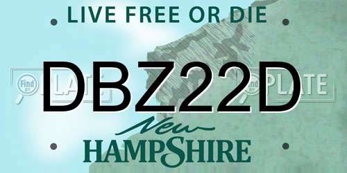 DBZ22D New Hampshire License Plate