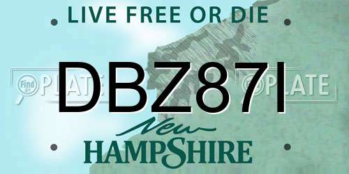 DBZ87I New Hampshire License Plate
