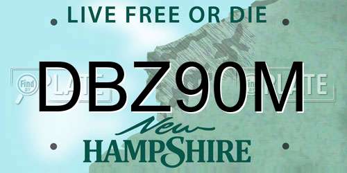 DBZ90M New Hampshire License Plate