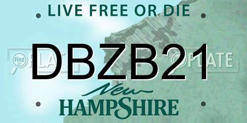 DBZB21 New Hampshire License Plate
