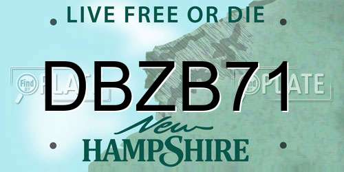 DBZB71 New Hampshire License Plate