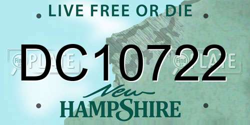 DC10722 New Hampshire License Plate