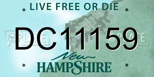 DC11159 New Hampshire License Plate