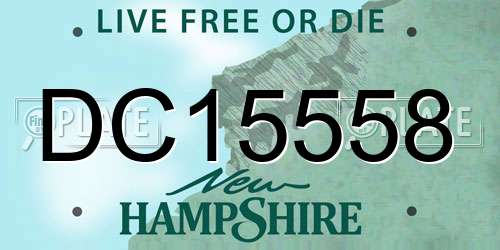 DC15558 New Hampshire License Plate