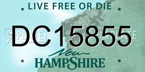 DC15855 New Hampshire License Plate