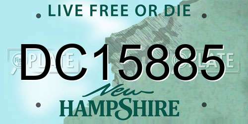 DC15885 New Hampshire License Plate