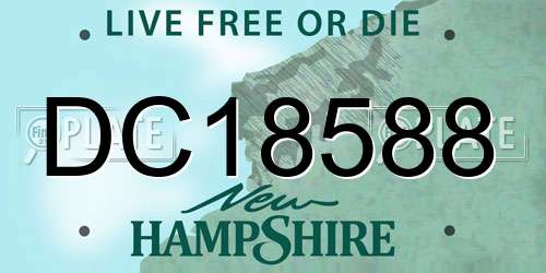 DC18588 New Hampshire License Plate