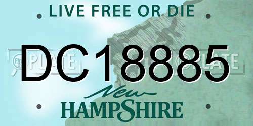 DC18885 New Hampshire License Plate