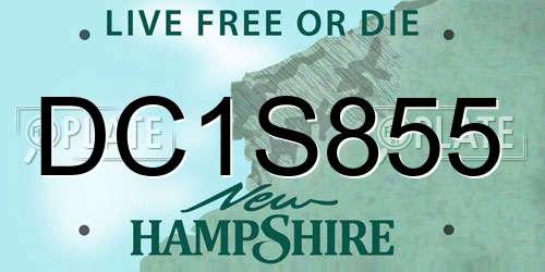 DC1S855 New Hampshire License Plate