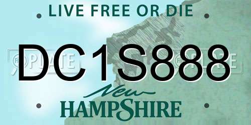 DC1S888 New Hampshire License Plate