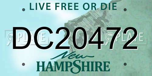 DC20472 New Hampshire License Plate