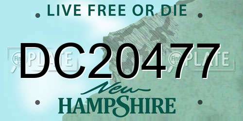 DC20477 New Hampshire License Plate