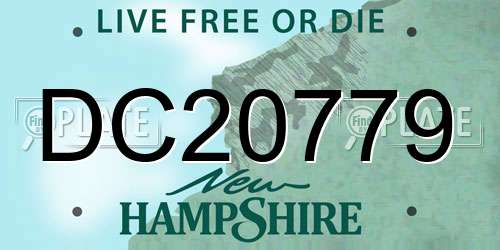 DC20779 New Hampshire License Plate