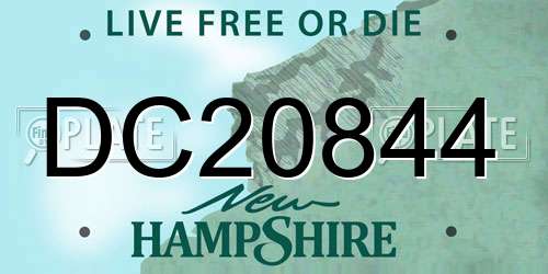 DC20844 New Hampshire License Plate