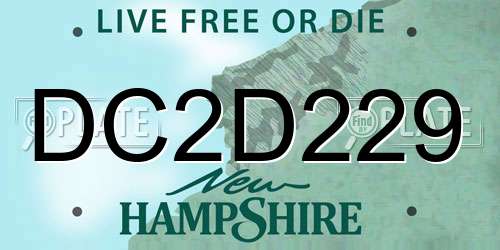 DC2D229 New Hampshire License Plate