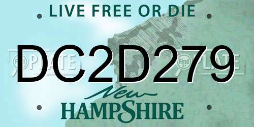 DC2D279 New Hampshire License Plate