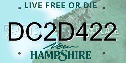 DC2D422 New Hampshire License Plate